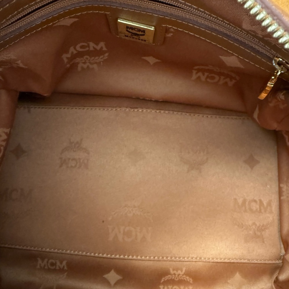 MCM Cognac Visetos Satchel with Gold Hardware - Picture 4 of 10